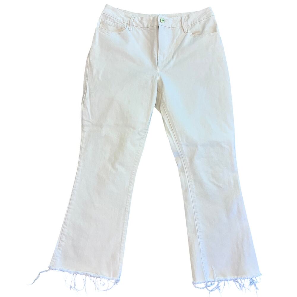 FRAME le crop mini boot White denim ankle crop jeans Womens Large 32